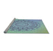 Sideview of Machine Washable Transitional Steel Blue Rug, wshpat1976lblu