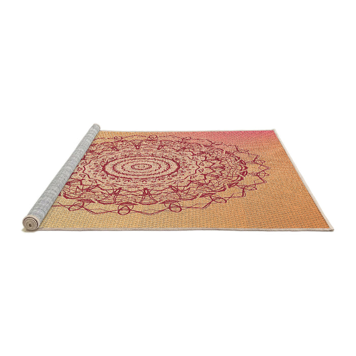 Sideview of Machine Washable Transitional Bright Orange Rug, wshpat1976org