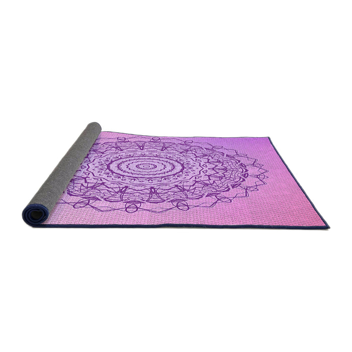 Thickness of Patterned Pastel Purple Pink Rug, pat1976pur