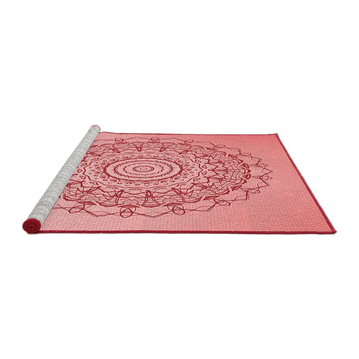 Sideview of Machine Washable Transitional Pastel Pink Rug, wshpat1976rd