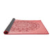 Thickness of Patterned Pastel Pink Rug, pat1976rd