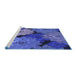 Sideview of Machine Washable Transitional Sapphire Blue Rug, wshpat1977blu