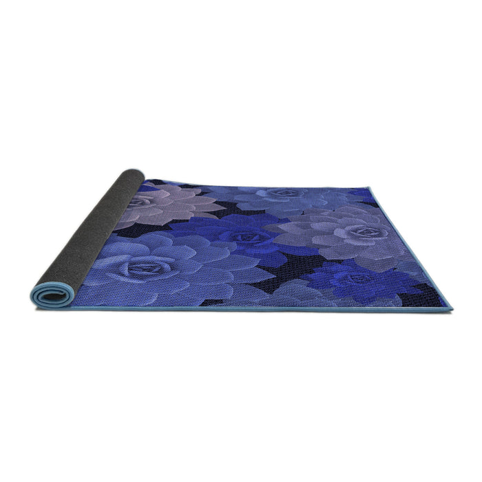 Thickness of Patterned Sapphire Blue Rug, pat1977blu