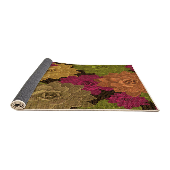 Thickness of Patterned Dark Bisque Brown Rug, pat1977org