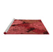 Sideview of Machine Washable Transitional Red Rug, wshpat1977rd