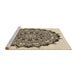 Sideview of Machine Washable Transitional Vanilla Gold Rug, wshpat1978brn