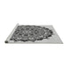 Sideview of Machine Washable Transitional Platinum Gray Rug, wshpat1978gry