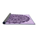 Thickness of Patterned Bright Grape Purple Rug, pat1978pur