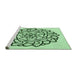 Sideview of Machine Washable Transitional Mint Green Rug, wshpat1979grn