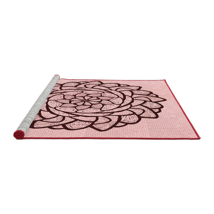 Sideview of Machine Washable Transitional Light Rose Pink Rug, wshpat1979rd