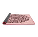 Thickness of Patterned Light Rose Pink Rug, pat1979rd