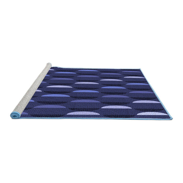 Sideview of Machine Washable Transitional Night Blue Rug, wshpat198blu
