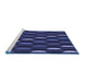 Sideview of Machine Washable Transitional Night Blue Rug, wshpat198blu