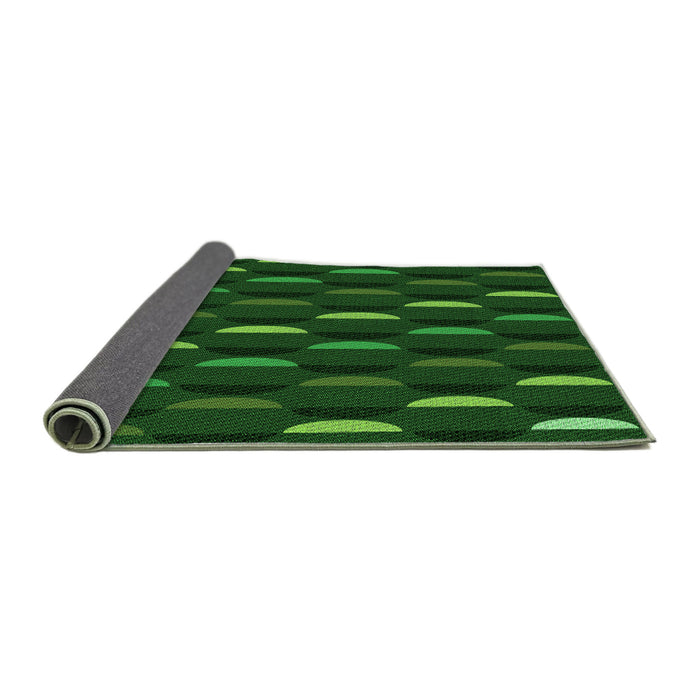 Thickness of Patterned Dark Forest Green Rug, pat198grn