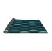 Thickness of Patterned Dark Cyan Green Rug, pat198lblu