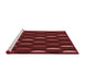 Sideview of Machine Washable Transitional Red Rug, wshpat198rd