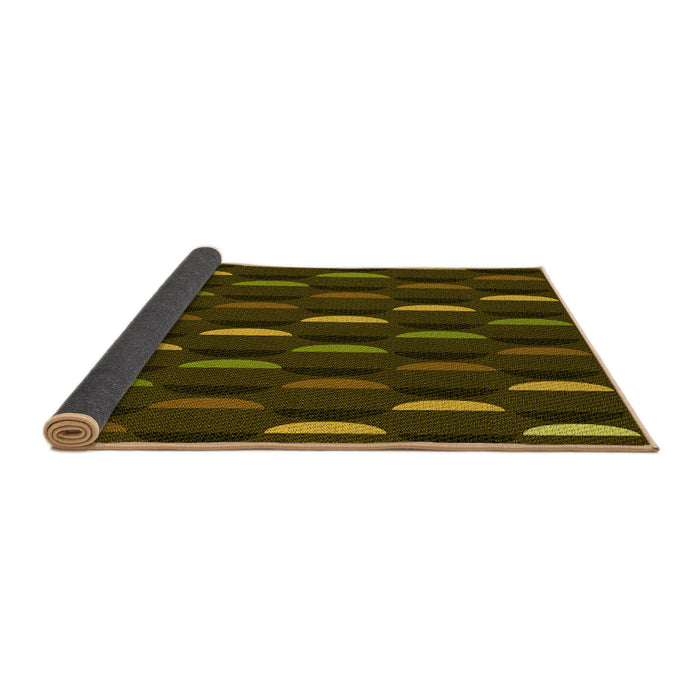 Thickness of Patterned Dark Yellow Green Rug, pat198yw
