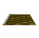 Sideview of Machine Washable Transitional Dark Yellow Green Rug, wshpat198yw