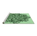 Sideview of Machine Washable Transitional Pale Green Rug, wshpat1981grn