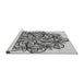 Sideview of Machine Washable Transitional Grey Gray Rug, wshpat1981gry