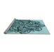 Sideview of Machine Washable Transitional Electric Blue Rug, wshpat1981lblu