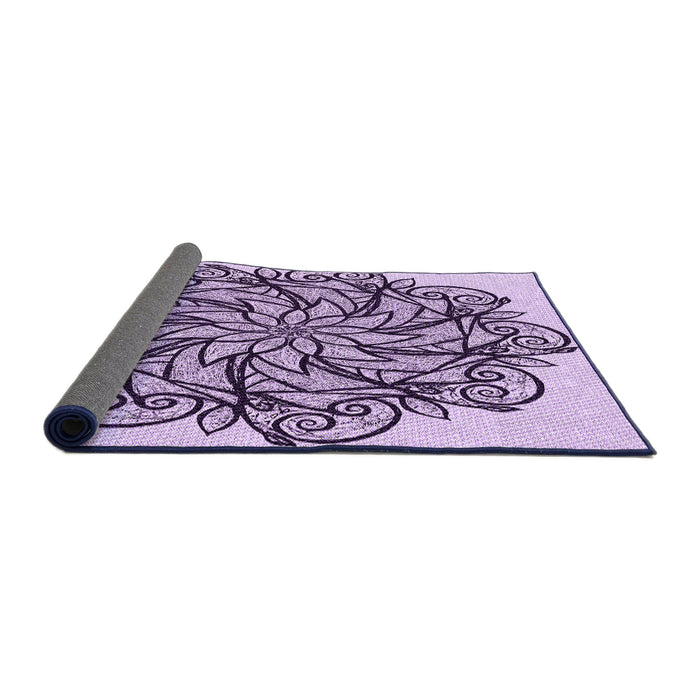 Thickness of Patterned Purple Rug, pat1981pur