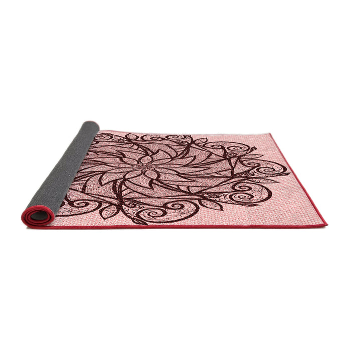 Thickness of Patterned Pink Rug, pat1981rd