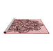 Sideview of Machine Washable Transitional Pink Rug, wshpat1981rd