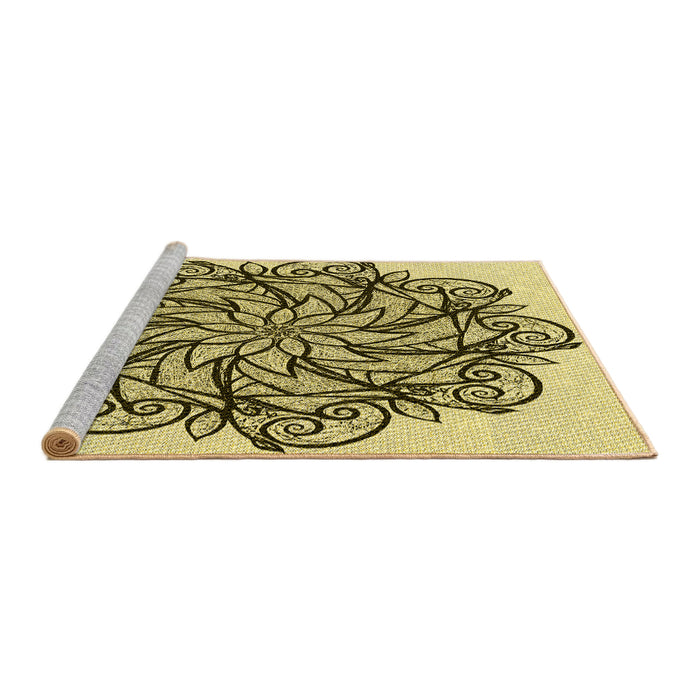 Sideview of Machine Washable Transitional Oak Brown Rug, wshpat1981yw