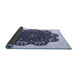 Thickness of Patterned Dark Slate Blue Purple Rug, pat1982blu