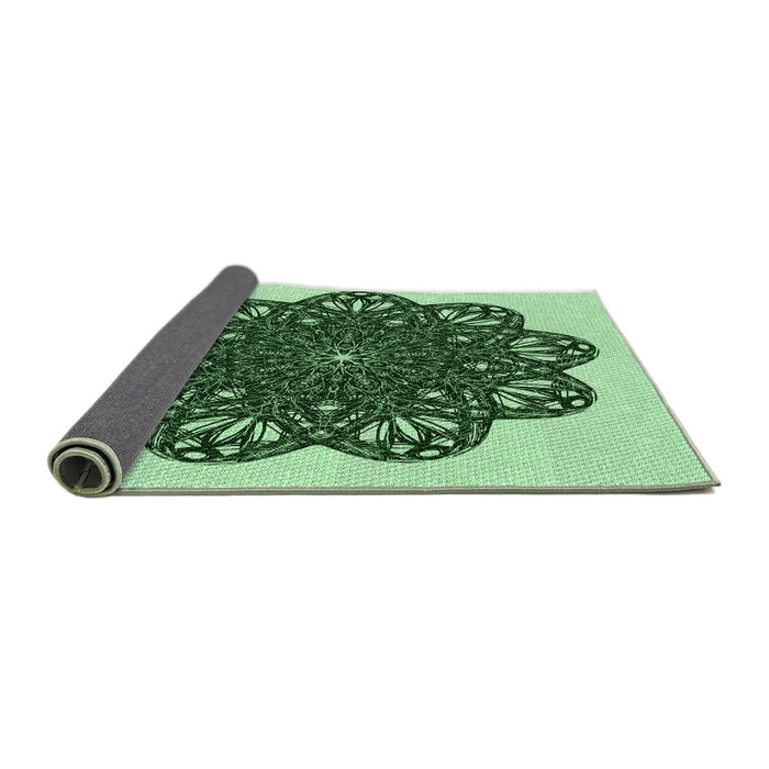 Thickness of Patterned Medium Forest Green Rug, pat1982grn