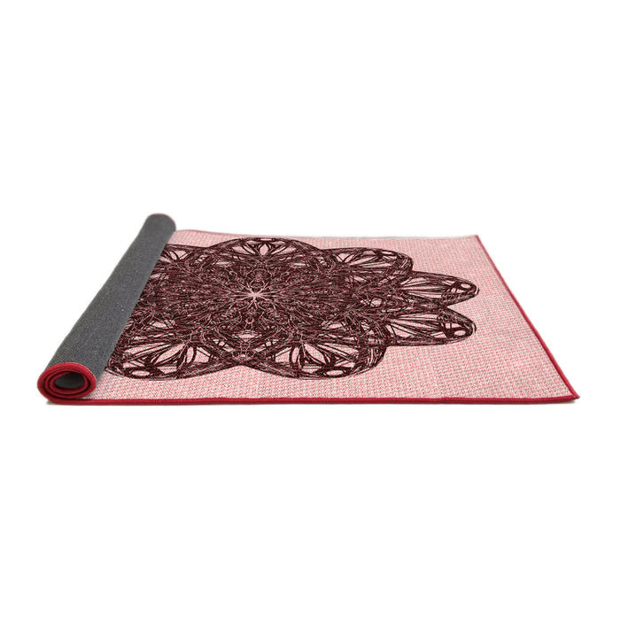 Thickness of Patterned Brown Red Rug, pat1982rd