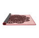 Thickness of Patterned Brown Red Rug, pat1982rd