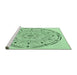 Sideview of Machine Washable Transitional Mint Green Rug, wshpat1983grn