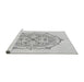 Sideview of Machine Washable Transitional Platinum Gray Rug, wshpat1984gry