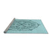 Sideview of Machine Washable Transitional Electric Blue Rug, wshpat1984lblu