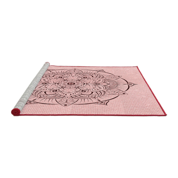 Sideview of Machine Washable Transitional Pink Rug, wshpat1984rd