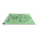 Sideview of Machine Washable Transitional Mint Green Rug, wshpat1985grn