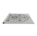 Sideview of Machine Washable Transitional Platinum Gray Rug, wshpat1985gry