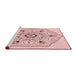 Sideview of Machine Washable Transitional Pink Rug, wshpat1985rd