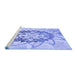 Sideview of Machine Washable Transitional Light Slate Blue Rug, wshpat1986blu