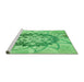 Sideview of Machine Washable Transitional Jade Green Rug, wshpat1986grn