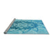 Sideview of Machine Washable Transitional Deep Sky Blue Rug, wshpat1986lblu