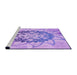 Sideview of Machine Washable Transitional Blossom Pink Rug, wshpat1986pur