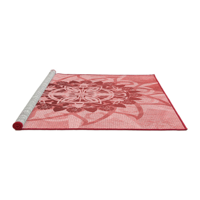 Sideview of Machine Washable Transitional Orange Rug, wshpat1986rd