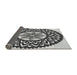 Thickness of Patterned Dark Gray Black Rug, pat1987gry