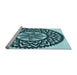 Sideview of Machine Washable Transitional Medium Teal Green Rug, wshpat1987lblu