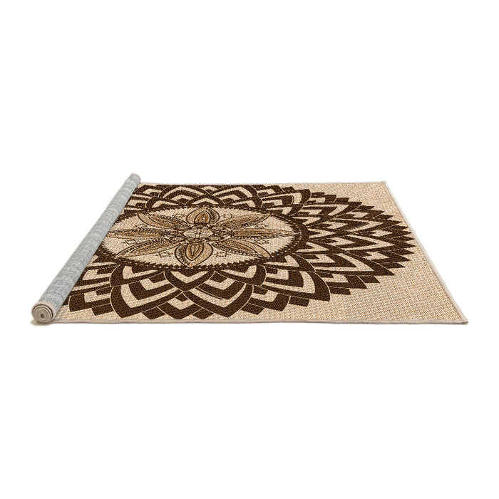 Sideview of Machine Washable Transitional Red Brown Rug, wshpat1987org