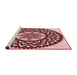 Sideview of Machine Washable Transitional Saffron Red Rug, wshpat1987rd