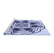 Sideview of Machine Washable Transitional Blue Rug, wshpat1988blu